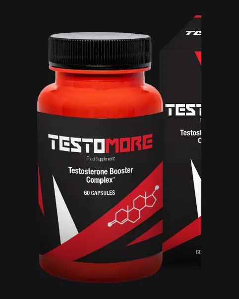 A bottle of Testomore held in a hand